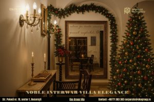 Decoratiuni de Craciun cu aer interbelic: eleganța nobilă a Eko Group Vila în atmosfera Crăciunului anilor ’30